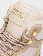 Tommy Hilfiger Боти с връзки и еко пух Бежов/Мръснобял