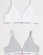 Tommy Hilfiger Бюстие с лого - 2 броя Бял/Светлосив меланж