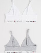 Tommy Hilfiger Бюстие с лого - 2 броя Бял/Светлосив меланж
