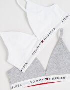 Tommy Hilfiger Бюстие с лого - 2 броя Бял/Светлосив меланж