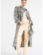 Tommy Hilfiger Дълъг тренч с вълна на каре - Каки/Син