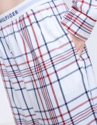 Tommy Hilfiger Дълга пижама на каре с домашни пантофи Бордо/Тъмносин/Мръснобял