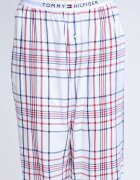 Tommy Hilfiger Дълга пижама на каре с домашни пантофи Бордо/Тъмносин/Мръснобял