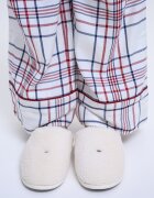 Tommy Hilfiger Дълга пижама на каре с домашни пантофи Бордо/Тъмносин/Мръснобял