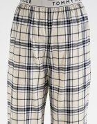 Tommy Hilfiger Дълга пижама с памук Черен/Светло бежово