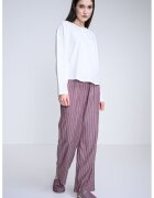 Tommy Hilfiger Дълга свободна пижама с домашни пантофи - Бордо/Мръснобял