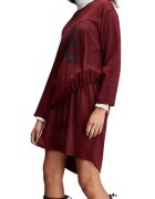 Tommy Hilfiger Дамска oversize рокля бордо - памук и вискоза - над коляното - къс ръкав -