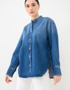 Tommy Hilfiger Дънкова риза Glow с яка тип туника Син меланж