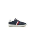 Tommy Hilfiger Детски спортни обувки - екологична кожа - тъмносин - бяла подметка - червена и бяла ивица