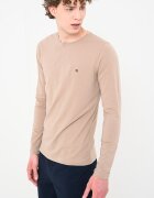 Tommy Hilfiger Еластична слим блуза Бежов