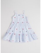 Tommy Hilfiger Флорална памучна рокля - Бял/Пастелносин