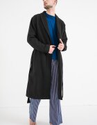 Tommy Hilfiger Халат с органичен памук с лого Черен