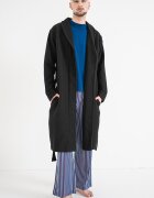 Tommy Hilfiger Халат с органичен памук с лого Черен