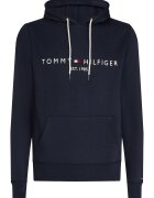Tommy Hilfiger Худи с органичен памук и бродирано лого - Червен/Бял/Тъмносин