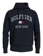 Tommy Hilfiger Худи с органичен памук и лого - Бял/Тъмносин