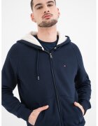 Tommy Hilfiger Худи с цип с връзка - Тъмносин