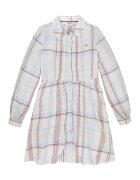 Tommy Hilfiger Карирана рокля тип риза - Бял/Светлосин