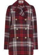 Tommy Hilfiger Карирано палто с двуредно закопчаване - Бял/Тъмночервен/Тъмносин