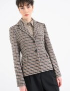 Tommy Hilfiger Карирано сако от вълна с джобове с капачета Черен/Кафяв