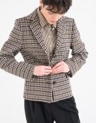 Tommy Hilfiger Карирано сако от вълна с джобове с капачета Черен/Кафяв