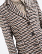 Tommy Hilfiger Карирано сако от вълна с джобове с капачета Черен/Кафяв