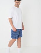 Tommy Hilfiger Къса пижама с джобове встрани Мръснобял/Blue Titanium