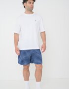 Tommy Hilfiger Къса пижама с джобове встрани Мръснобял/Blue Titanium