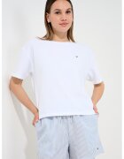 Tommy Hilfiger Къса пижама с памук - Бял/Прашно синьо