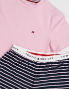 Tommy Hilfiger Къса пижама с памук Прашно розово/Тъмносин