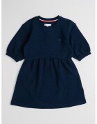 Tommy Hilfiger Къса разкроена рокля с лого - Тъмносин