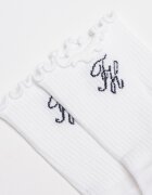 Tommy Hilfiger Къси чорапи с вълнообразни краища - 2 чифта Бял/Черен