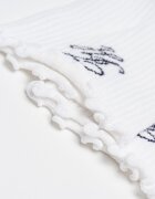 Tommy Hilfiger Къси чорапи с вълнообразни краища - 2 чифта Бял/Черен