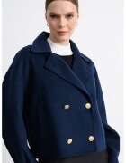 Tommy Hilfiger Късо палто с метални копчета - Тъмносин