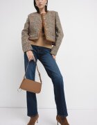 Tommy Hilfiger Късо сако на каре Червен/Кафяв/Бежов