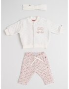 Tommy Hilfiger Комплект с органичен памук с бродерия - 3 части - Бял/Зелен/Розово