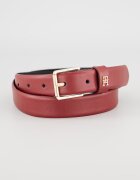 Tommy Hilfiger Кожен колан с монограм и квадратна тока Бордо