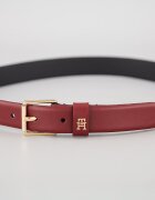 Tommy Hilfiger Кожен колан с монограм и квадратна тока Бордо