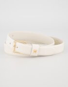 Tommy Hilfiger Кожен колан с монограм и квадратна тока Мръснобял