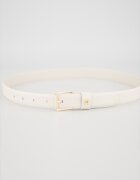Tommy Hilfiger Кожен колан с монограм и квадратна тока Мръснобял