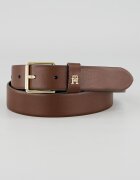 Tommy Hilfiger Кожен колан Square 3.0 с монограм Тъмнокафяв