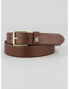 Tommy Hilfiger Кожен колан Square 3.0 с монограм - Тъмнокафяв