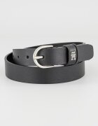 Tommy Hilfiger Кожен скини колан с лого Черен