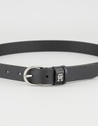 Tommy Hilfiger Кожен скини колан с лого Черен
