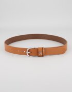 Tommy Hilfiger Кожен скини колан с лого Канелено кафяво