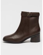 Tommy Hilfiger Кожени боти с цип встрани - Кафяв