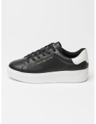 Tommy Hilfiger Кожени маратонки Chic с равна платформа - Черен/Бял