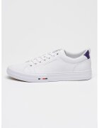 Tommy Hilfiger Кожени маратонки Harlem с лого - Черен/Бял
