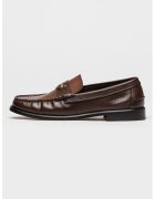 Tommy Hilfiger Кожени мокасини Penny Crust с лого - Черен/Крем