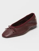 Tommy Hilfiger Кожени пантофки с квадратен връх Бордо