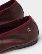 Tommy Hilfiger Кожени пантофки с квадратен връх Бордо